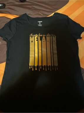 Melanin Graphic Tee - Black with Gold Print